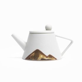 Teapot Ceramic Single Pot Underglaze Color Set Japanese Household Teapot (Option: White)